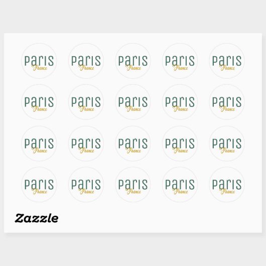 Paris, Frankrijk Souvenir Ronde Sticker (Vel)