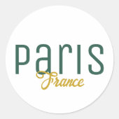 Paris, Frankrijk Souvenir Ronde Sticker (Voorkant)