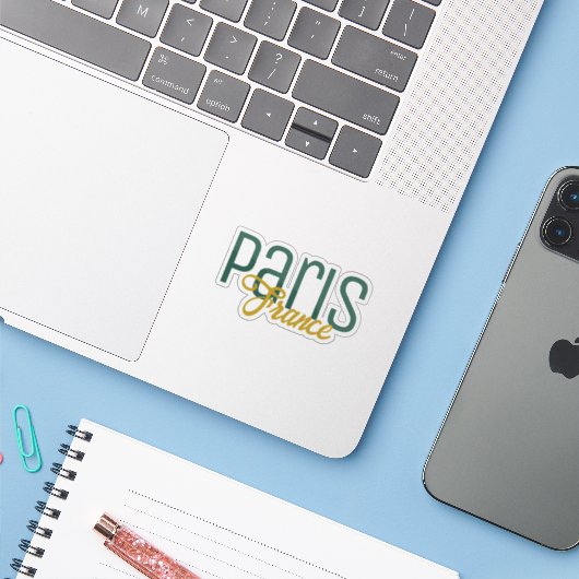 Paris, Frankrijk Souvenir Sticker (Laptop met iPhone)