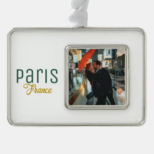 Paris, Frankrijk Souvenir Verzilverd Omlijst Ornament