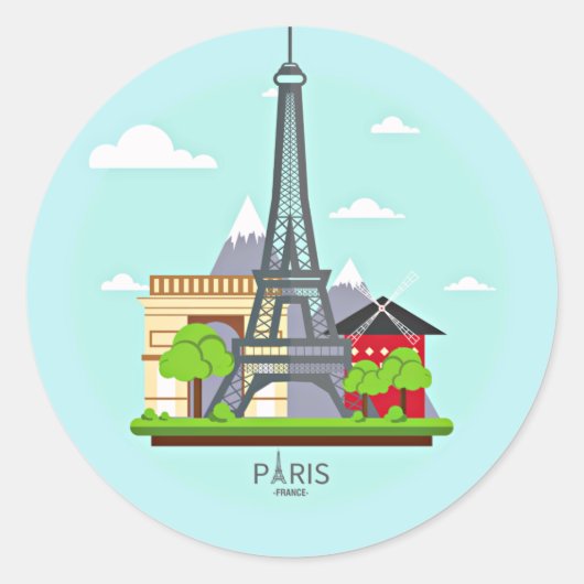 Paris, Frankrijk Sticker (Voorkant)
