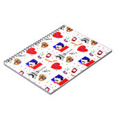 Paris Frankrijk Thétaire Cute Fun Red White Blue D Notitieboek (Linkerzijde)