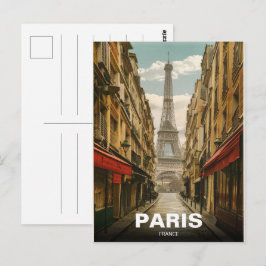 Paris frankrijk Tour Eiffeltoren vintage oude stra Briefkaart