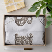 Paris Frankrijk Typografie Carte Postale Aged Tissuepapier (Geschenk)