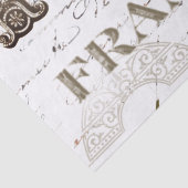 Paris Frankrijk Typografie Carte Postale Aged Tissuepapier (Detail)