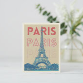 Paris Frankrijk typografie en Eiffeltoren Briefkaart (Staand voorkant)