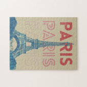 Paris Frankrijk typografie en Eiffeltoren Legpuzzel (Horizontaal)