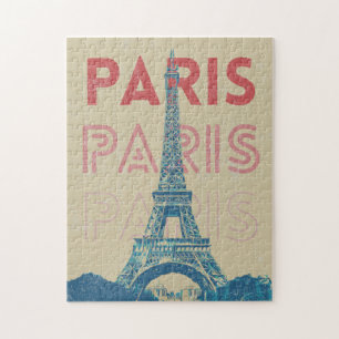 Paris Frankrijk typografie en Eiffeltoren Legpuzzel