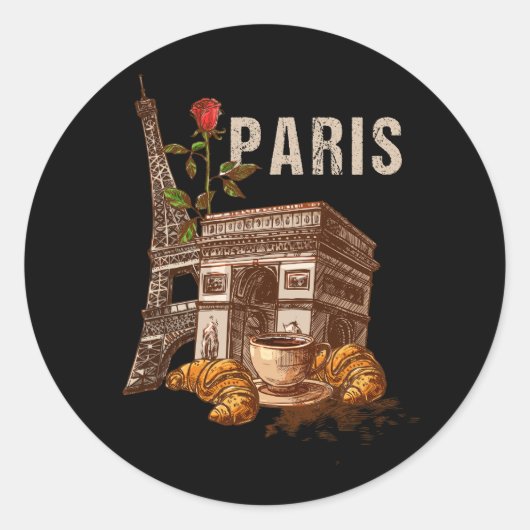  Paris Frankrijk Vakantie Eiffeltoren Paris S Ronde Sticker (Voorkant)