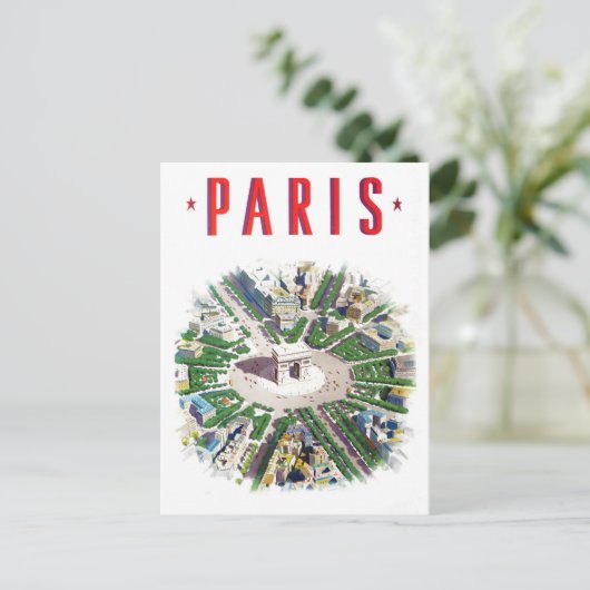 Paris Frankrijk vintage Briefkaart (Staand voorkant)