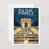 Paris Frankrijk vintage Briefkaart (Voorkant / Achterkant)