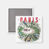 Paris Frankrijk vintage reis Magnet (Voorkant / Achterkant)