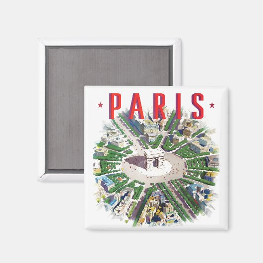 Paris Frankrijk vintage reis Magnet (Voorkant / Achterkant)