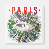 Paris Frankrijk vintage reis Magnet (Voorkant)