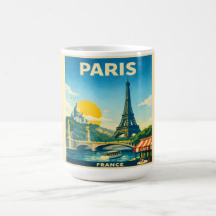 Paris Frankrijk Vintage Reisposter Mok