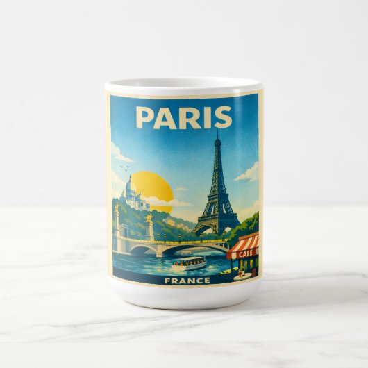 Paris Frankrijk Vintage Reisposter Mok (Center)