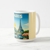 Paris Frankrijk Vintage Reisposter Mok (Voorkant rechts)