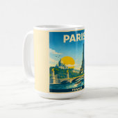 Paris Frankrijk Vintage Reisposter Mok (Voorkant links)