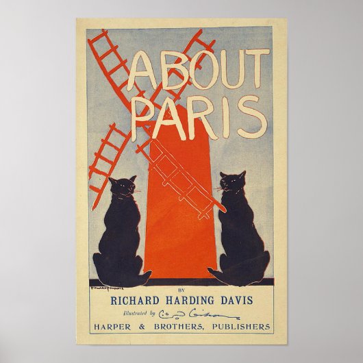 Paris Frankrijk Vintage Travel Poster (Voorkant)