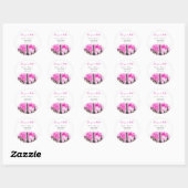 Paris Frans Bonjour Bebe Roze Zwart Baby shower Ronde Sticker (Vel)