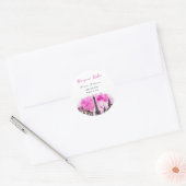 Paris Frans Bonjour Bebe Roze Zwart Baby shower Ronde Sticker (Envelop)