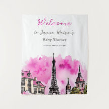 Paris Frans Bonjour Bebe Roze Zwart Baby shower