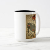 Paris  Frans Can-Can Dancer Tweekleurige Koffiemok (Voorkant rechts)