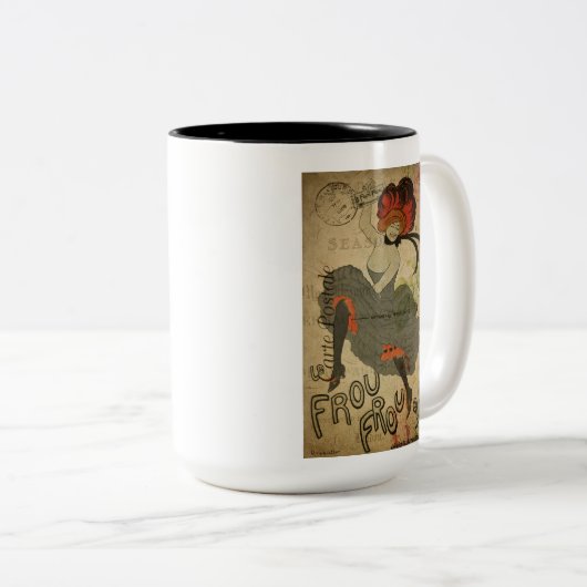 Paris Frans Can-Can Dancer Tweekleurige Koffiemok (Voorkant rechts)