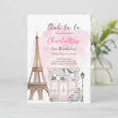 Paris Frans Parisiaans Café Theepartij Meisje Verj Kaart (Staand voorkant)