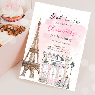 Paris Frans Parisiaans Café Theepartij Meisje Verj Kaart