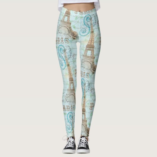 Paris  Frans Schrijven Aqua Leggings (Voorkant)