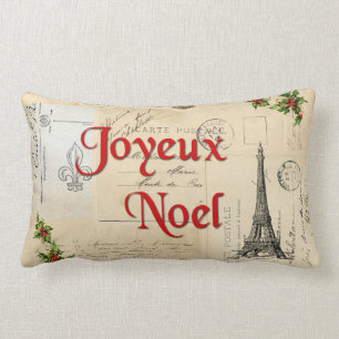 Paris Franse Ansichtkaarten Kerstkussen Kussen