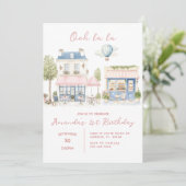 Paris Franse Cafe Tea Party Meisje Verjaardag Kaart (Staand voorkant)