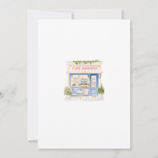 Paris Franse Cafe Tea Party Meisje Verjaardag Kaart (Achterkant)