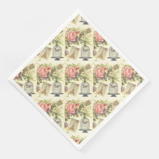 Paris Franse Thema Party Papieren servetten (Hoek)