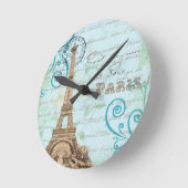 Paris  Franstalige schrijfmachine Aqua Clock Ronde Klok (Hoek)