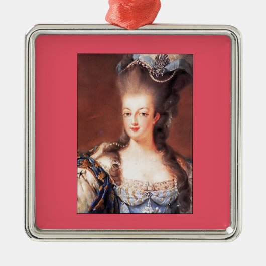 Paris French Marie Antoinette Kerstannament Metalen Ornament (Voorkant)