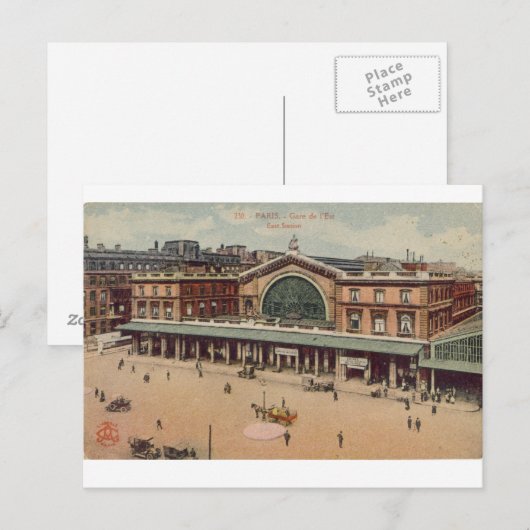 Paris Gare de L'Est Briefkaart (Voorkant / Achterkant)