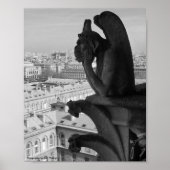 Paris Gargoyle B&W Poster (Voorkant)