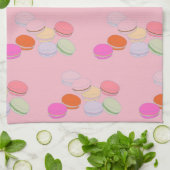 Paris Gedekte roze Franse Macaron Kitchen Towel Theedoek (Gevouwen)