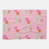 Paris Gedekte roze Franse Macaron Kitchen Towel Theedoek (Horizontaal)