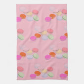 Paris Gedekte roze Franse Macaron Kitchen Towel Theedoek (Verticaal)