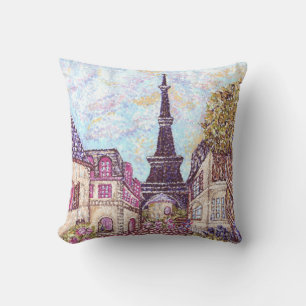Paris Geïnspireerd Pointillism Eiffel Tower Americ Kussen