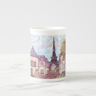 Paris Geïnspireerde Pointillism Bone China Mok