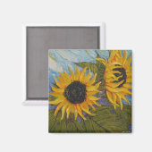 Paris' gele zonnebloemmagneet magneet (Voorkant / Achterkant)