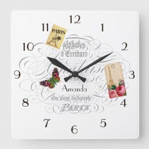 Paris Gepersonaliseerd Vierkante Klok