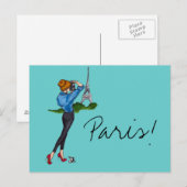 Paris Girl Briefkaart (Voorkant / Achterkant)