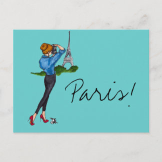 Paris Girl Briefkaart