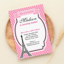 Paris Glamor Girl Birthday Party Invitation