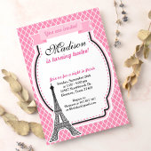 Paris Glamor Girl Birthday Party Invitation Kaart